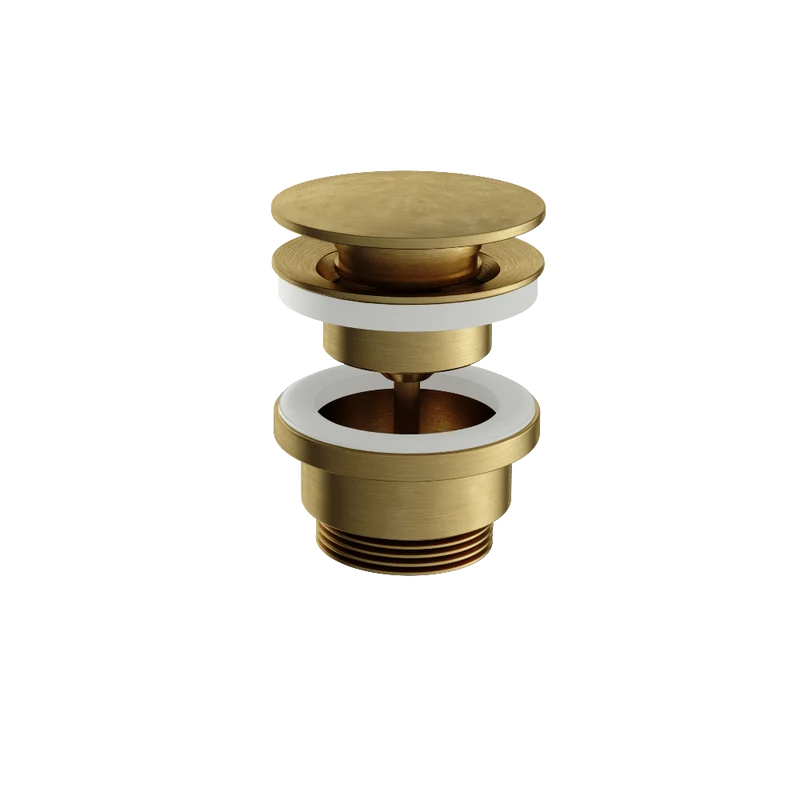 Hotbath Archie AR708 niet-afsluitbare plug rond RVS 316 - Geborsteld Messing PVD