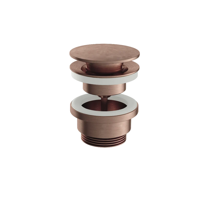 Hotbath Archie AR708 niet-afsluitbare plug rond RVS 316 - Geborsteld Koper PVD