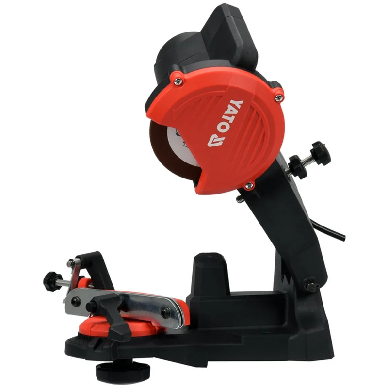 Affûteuse électrique Yato, pour chaînes de tronçonneuses, puissance 85 W, vitesse de rotation 5500 tr/min, angle d'affûtage 0-35°, guide métallique, câble 1,8 m, YT-84990