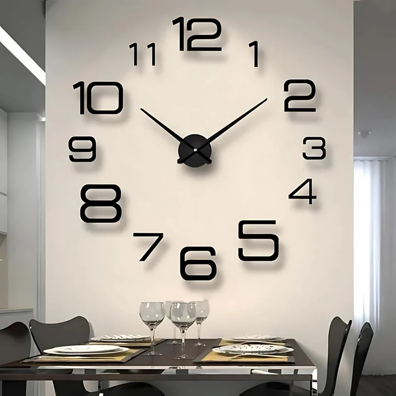 Chrona - Grote Moderne Wandklok Zwart