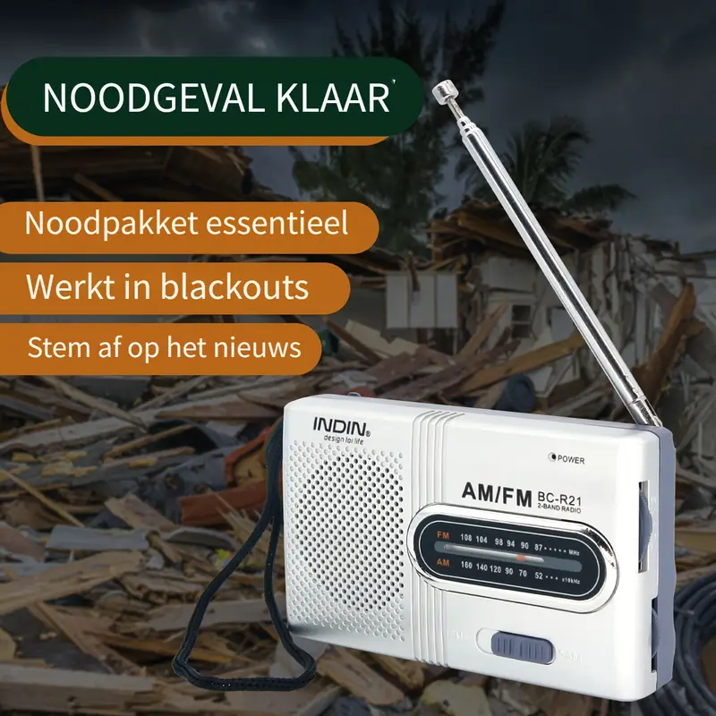 Compacte AM/FM Radio - Draagbaar met Stereo Luidspreker