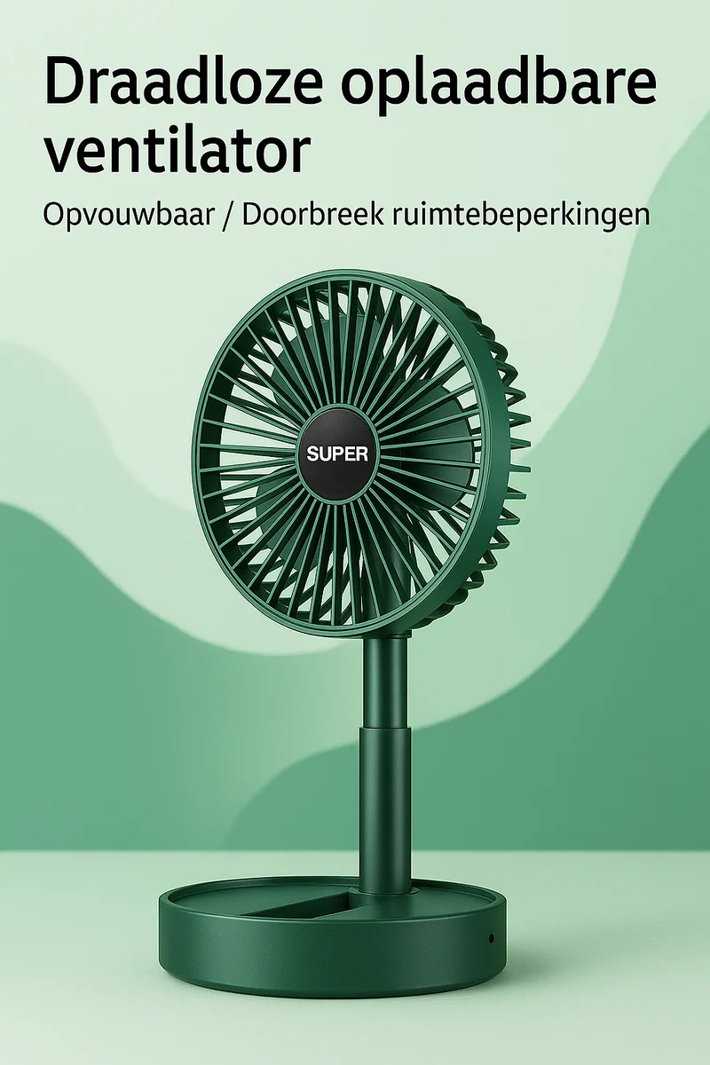 Opvouwbare USB Tafelventilator - Stil en Krachtig