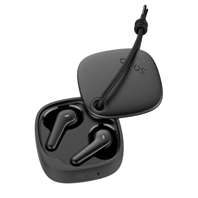 Savio draadloze hoofdtelefoon, Bluetooth 5.3, ENC, USB-C, zwart, SAVSLTWS-11
