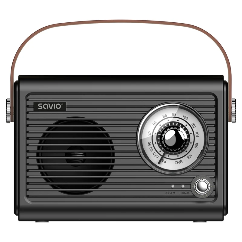 Radio FM portable Savio, alimentée par batterie, Bluetooth, AUX, SAVRS-01