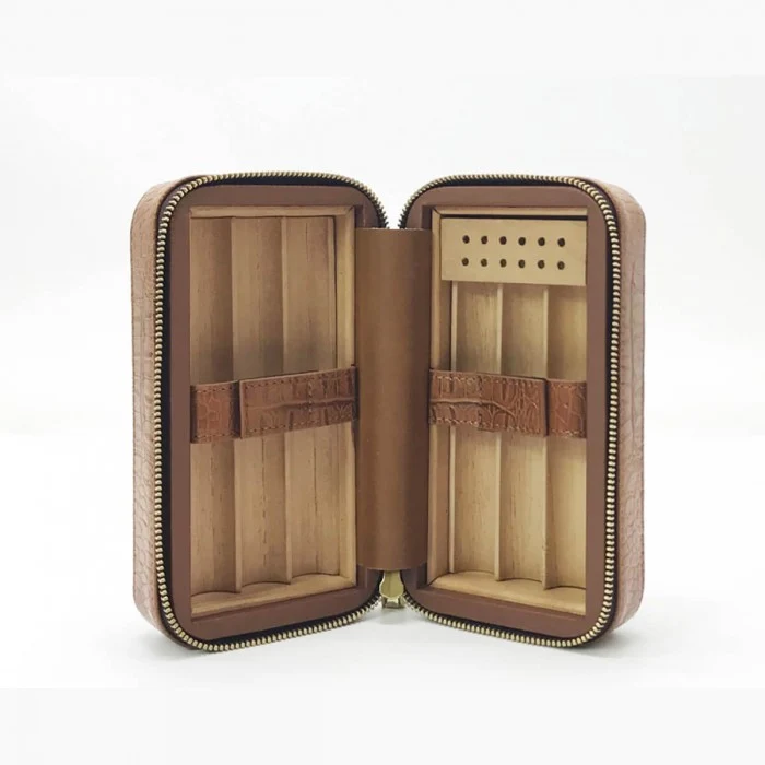 Travel Humidor Leer Bruin
