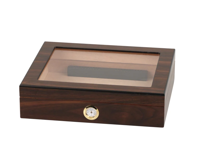 Humidor met glas bruin