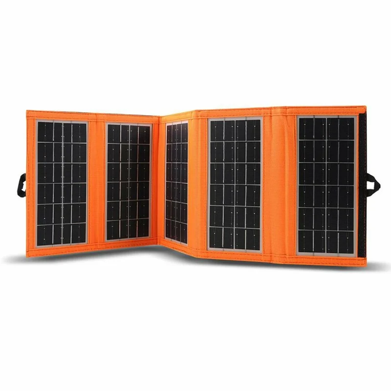 Zonnepaneel, oplader, 10W, 1 USB-poort, zwart en oranje, A02