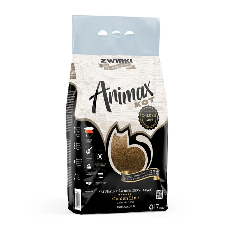 Strooisel, Animax Golden line 3mm, kleine rollen, zak 7L