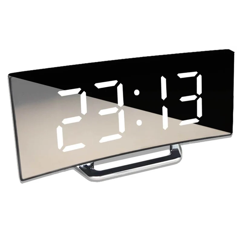 Sfeervolle LED Wekker met Gebogen Display