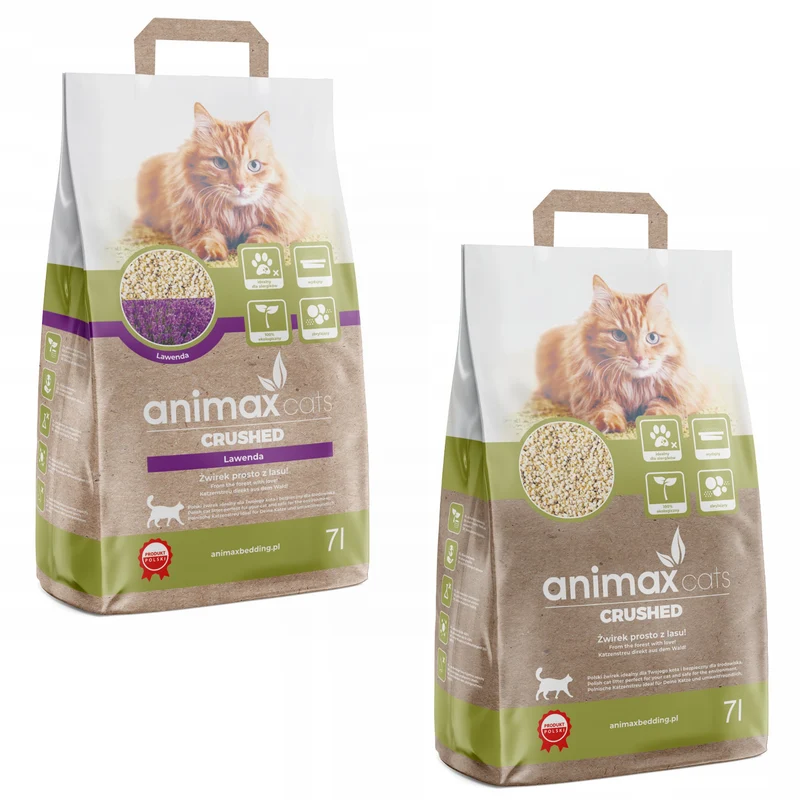 Klonterstrooisel, Lavendel, geplet, 7 liter + Klonterstrooisel, Classic, geplet, 7 liter, Animax