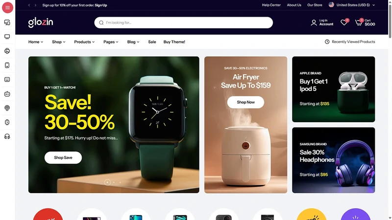 Glozin theme – Electro Pulse | Tech & Accessories
