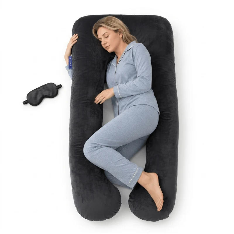 Comfeur memory foam zwangerschapskussen XXL incl. Gratis slaapmasker