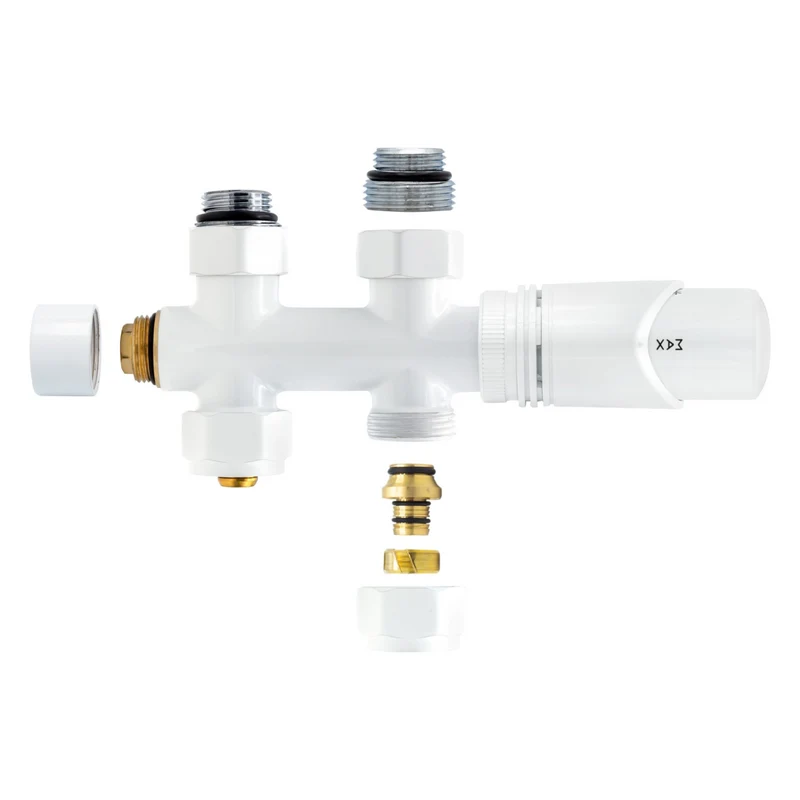 BELRAD Thermostatische Radiatorkraan – Middenaansluiting – Recht – Wit – M30 x 16/2