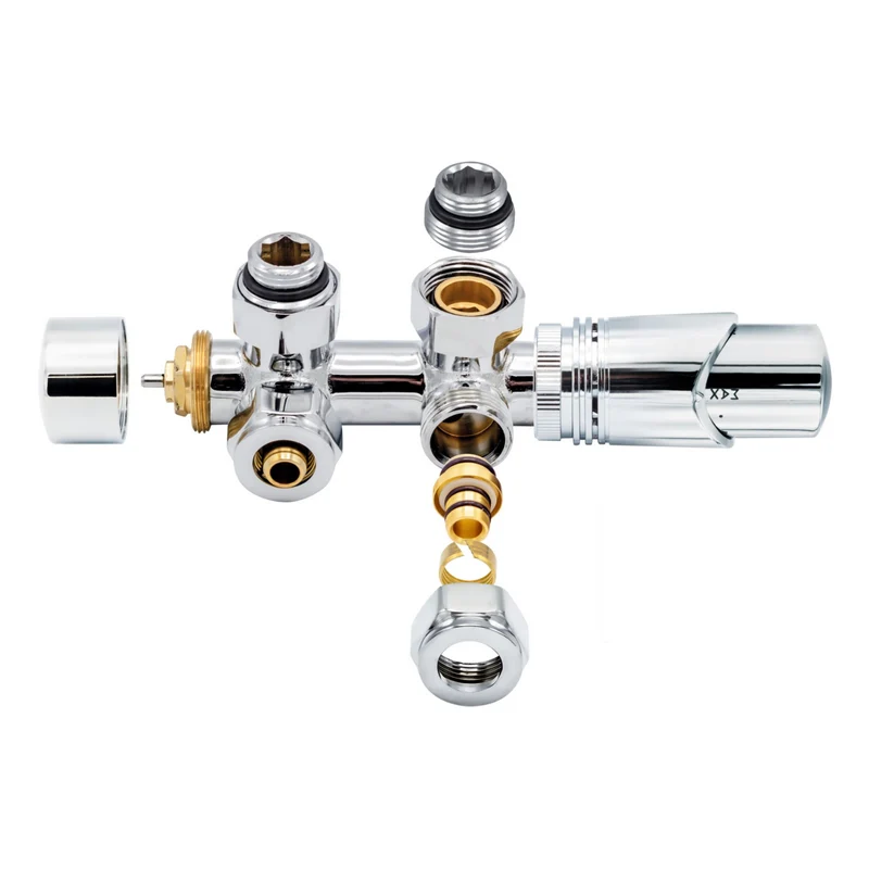 BELRAD Thermostatische Radiatorkraan – Middenaansluiting – Muur – Chroom – M30 x 16/2