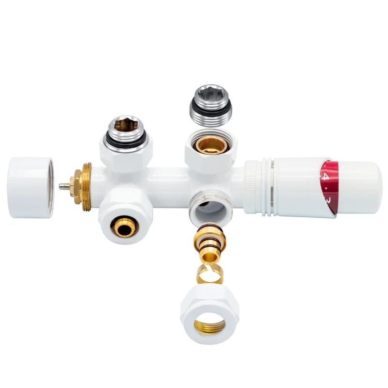 BELRAD Thermostatische Radiatorkraan – Middenaansluiting – Muur – Wit – M30 x 16/2