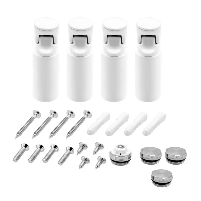 BELRAD bevestigingsset badkamer radiator – 4 stuks – Wit
