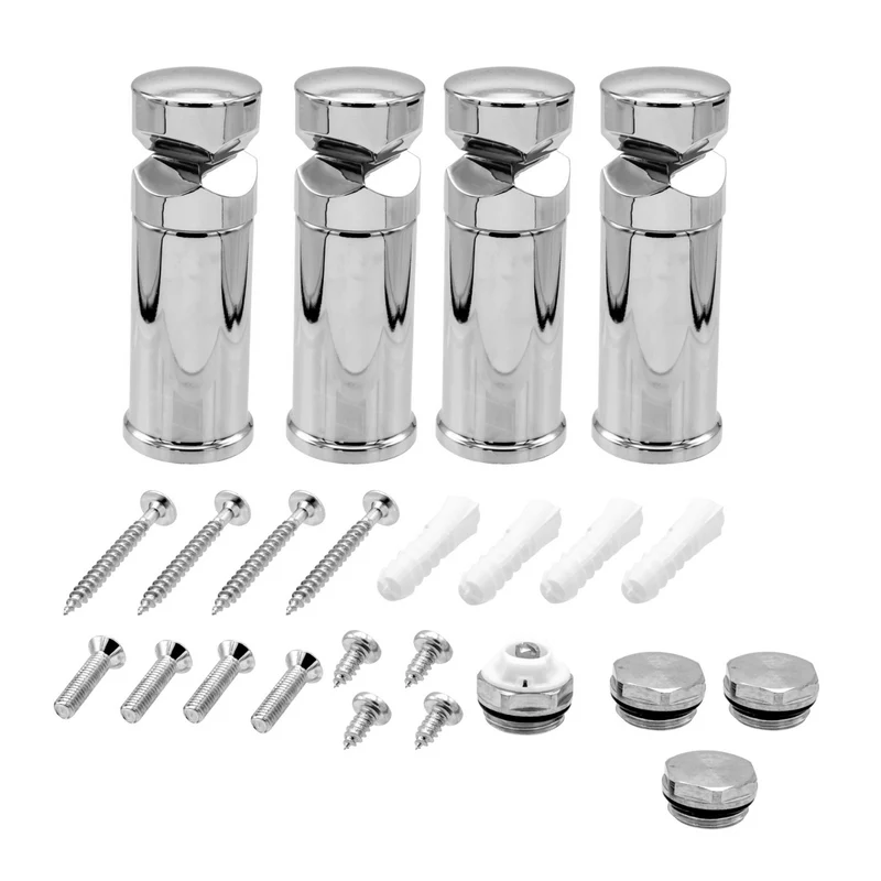 BELRAD bevestigingsset badkamer radiator – 4 stuks – Chroom
