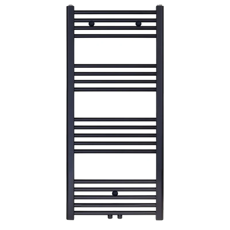 BELRAD Badkamer Radiator 1200x500mm Zwart Mat Geborsteld – Middenaansluiting – 537W