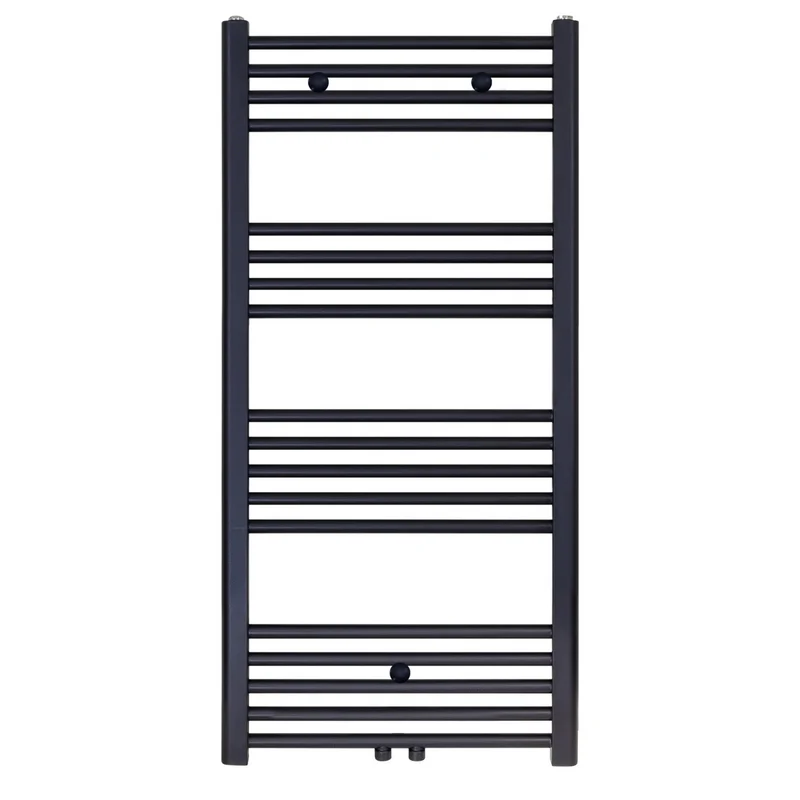 BELRAD Badkamer Radiator 1200x600mm Zwart Mat Geborsteld – Middenaansluiting – 616W