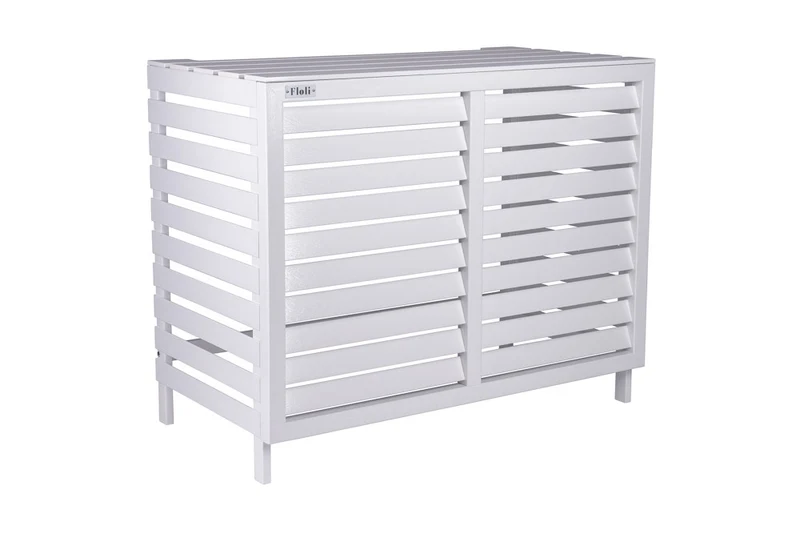 Kunststof Airco Omkasting Cover – Buitenunit Omkasting "Houtlook" WIT RAL 9010 85x105x54