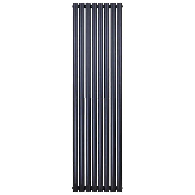 BELRAD Verticale designradiator ovaal dubbel 1800x590mm - Zwart - 10 elementen - 2050W
