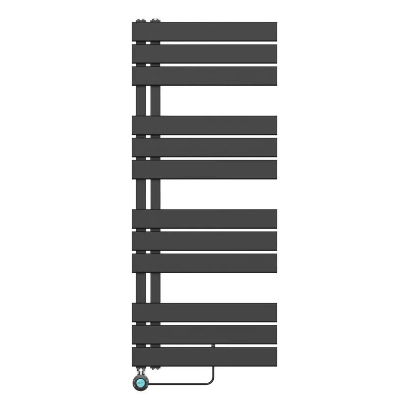 BELRAD Badkamer radiator elektrisch 1200x500mm - Mat zwart - Linksaansluiting/Combi - 593W