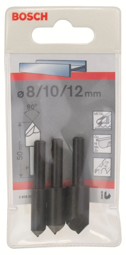 Bosch 3-DELIGE CONISCHE VERZINKBORENSET HSS 50 MM