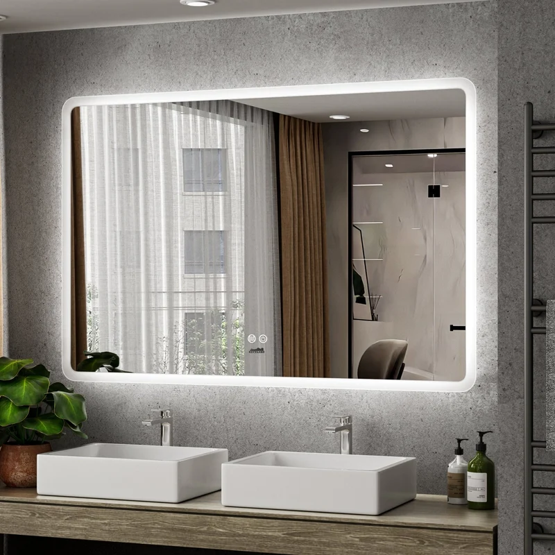 Moderne Badkamer Spiegel "Alghero" - 80 x 120 cm - LED & Anti-condens