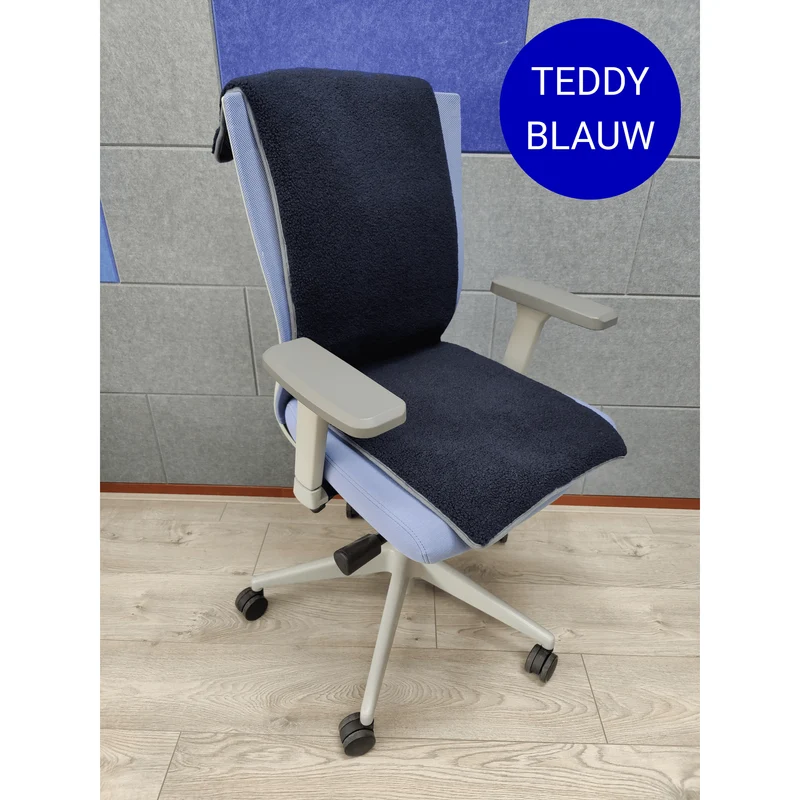 Regelbare stoel verwarmer "Vulcano" - Teddy Donkerblauw - 40 x 120 cm (100 Watt)