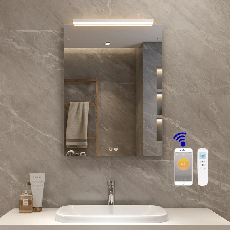 Infrarood Paneel Spiegel - Palermo LED - 80 x 60 cm - 500 Watt - Thermostaat & Wifi