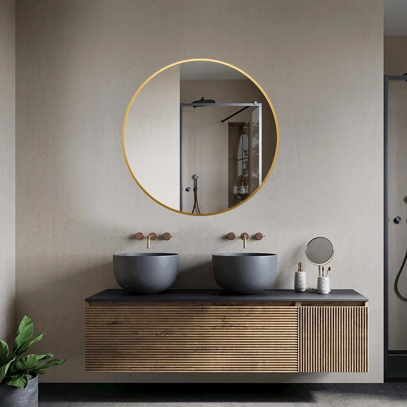 Second chance - Round mirror 80 cm with copper frame - Default