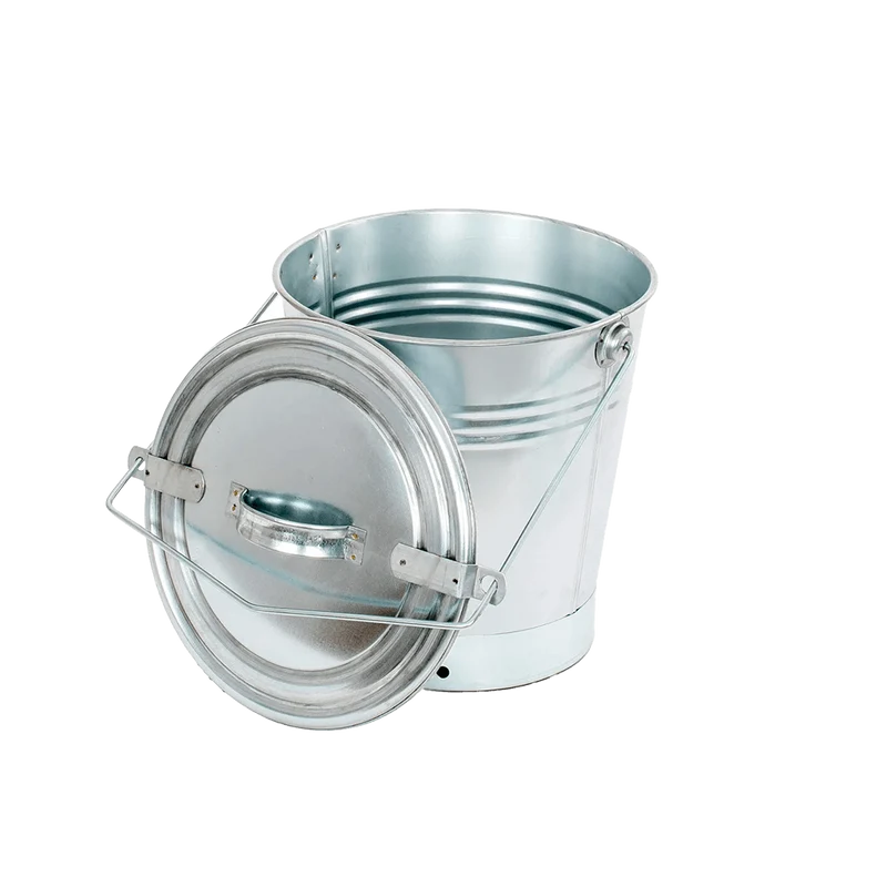 Askhink med lock 10l - Zink