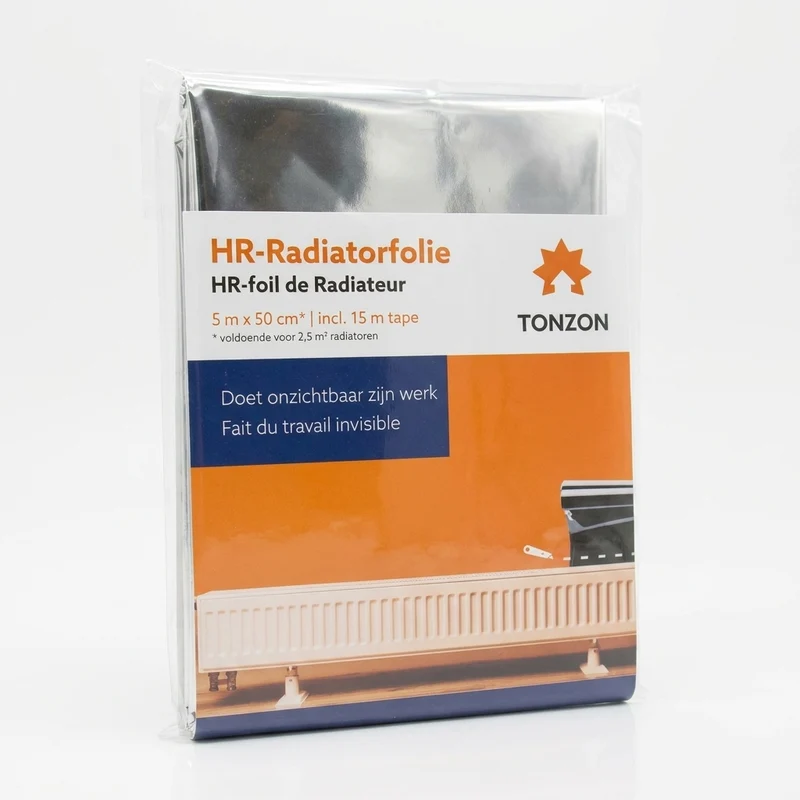 Tonzon Radiatorfolie 50 cm x 5 m - Inclusief 15m Tape