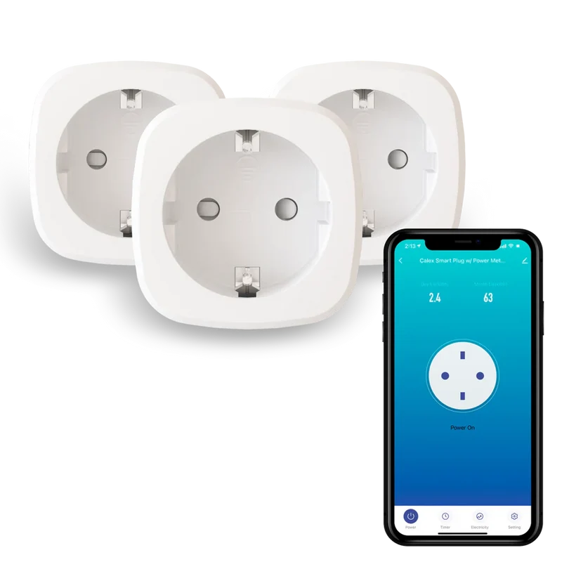 Calex Slimme Stekker - Smart Plug met Energiemeter - 3 pack