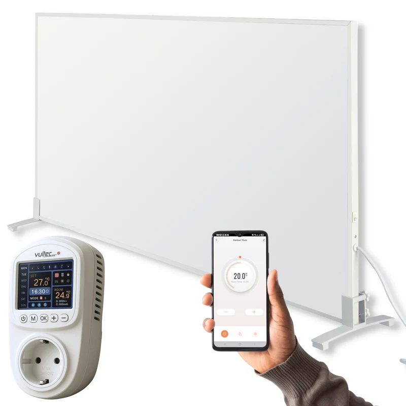 Infraroodpaneel P800IQP – 800W met IQP Wifi - Vrijstaand - Wit