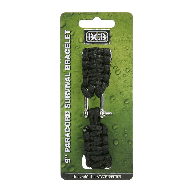 BCB Paracord iron buckle 9 inch - Zwart