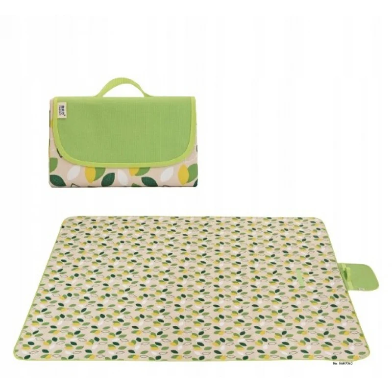 Strand/Picknickmat - Groen Geel Bladeren Motief