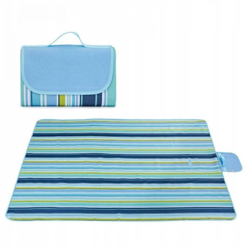 Strand/Picknickmat - Blauw Groen Gestreept
