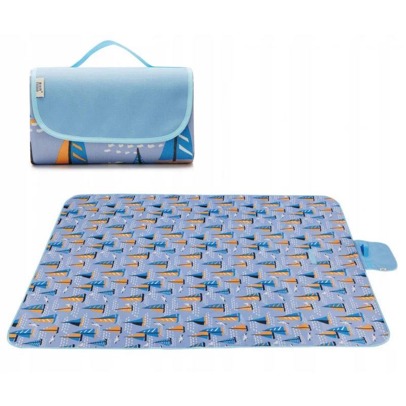 Strand/Picknickmat -Blauw Zeilboot Motief