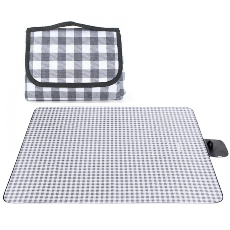 Strand/Picknickmat - Grijs Wit Geruit