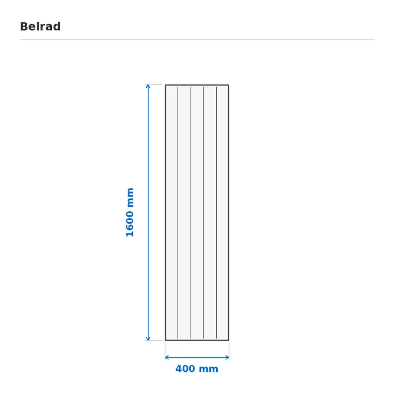 BELRAD verticale radiator T20 1600x400 mm - Mat zwart