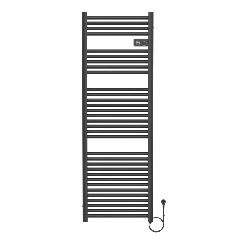 BELRAD elektrische handdoekradiator – Smart WiFi – digitale thermostaat – 850W – 1600x540 mm – mat zwart