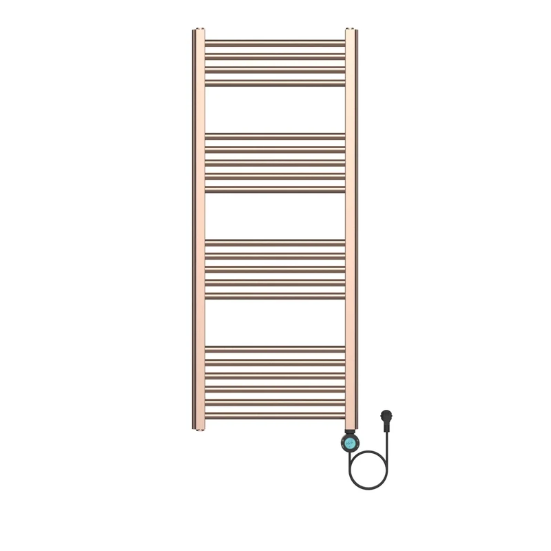 BELRAD elektrische radiator 1200x500 mm – 700W – geborsteld koper – digitale thermostaat – Smart WiFi – aansluiting rechts