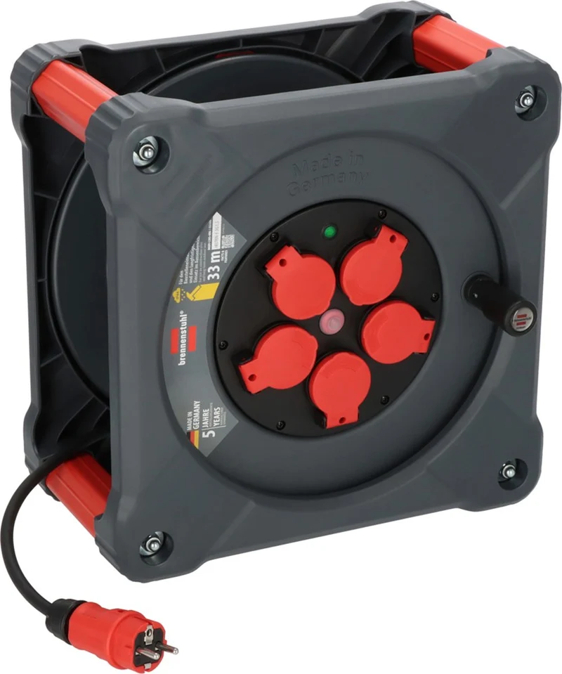Brennenstuhl PROFESSIONAL BOUWPLAATS CUBE 5-VOUDIG KABELHASPEL KA 3100 5 IP44, 33M H07RN-F