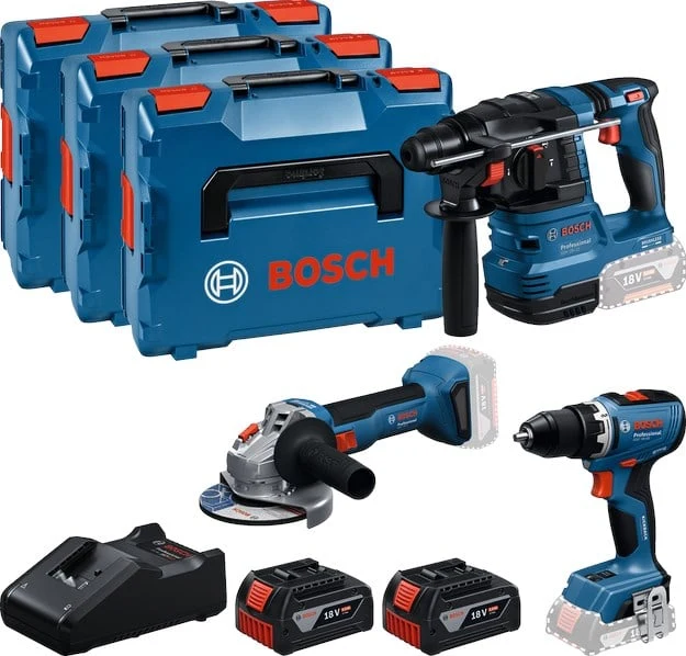 BOSCH 3-TOOLKIT 18V GSR+GBH+GWS (Bosch gereedschapset)