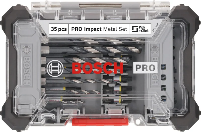 Bosch PRO IMPACT Bits + Metaalboren 35-delig in Display - 2608521U80