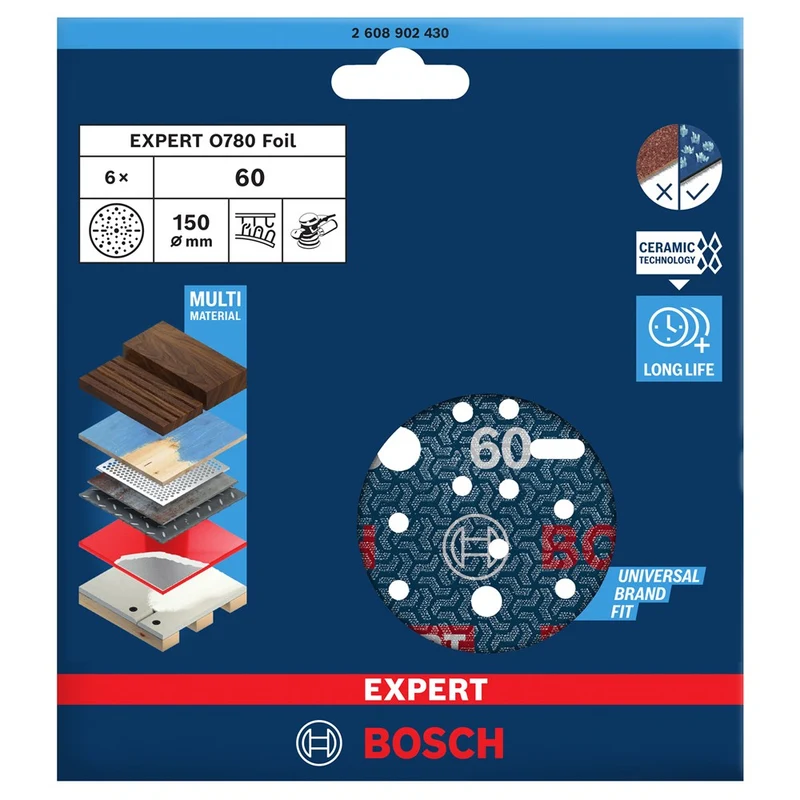 Bosch SCHUURSCHIJF O780, 150 MM, G60, 6X