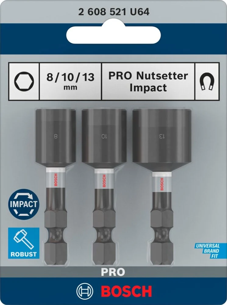Bosch Dopbitset 3-delig 8/10/13mm - 2608521U64