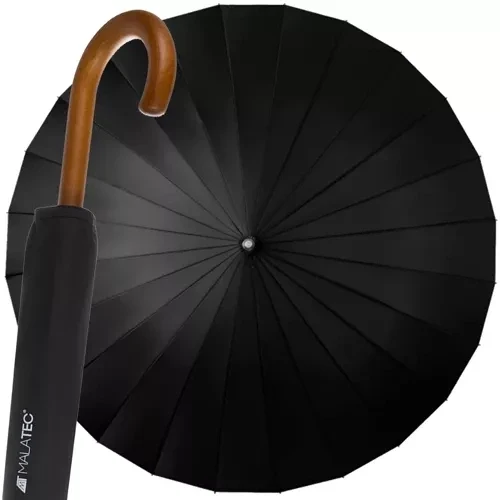 Malatec Regenscherm 24-Bale - 145 cm - Presidential Paraplu - Zwart