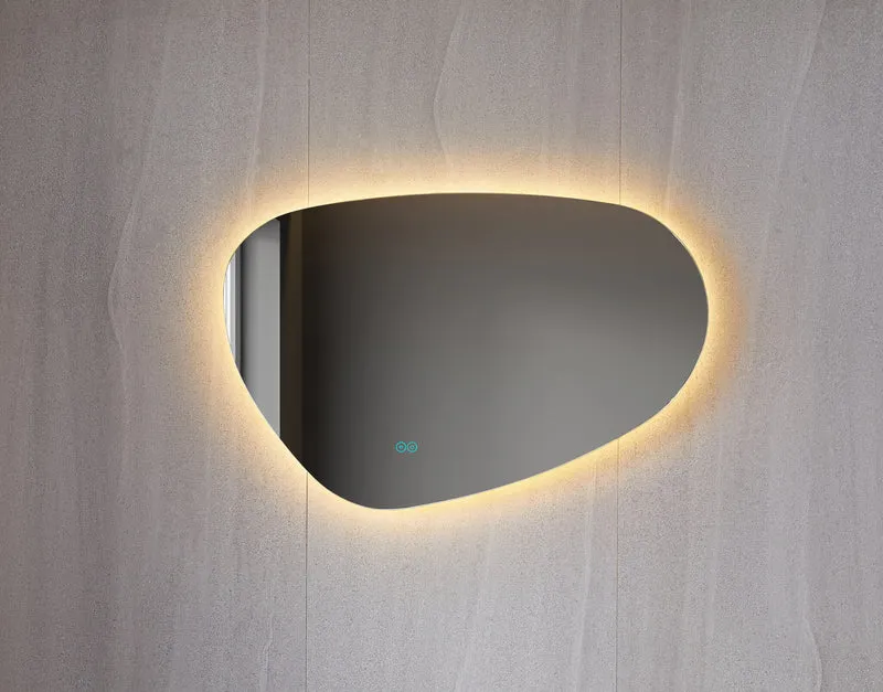 Second chance - Asymmetric mirror with organic LED lighting and anti-condensation, 100 cm wide and 65 cm high - Default